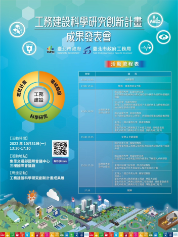 1.臺北市工務建設科學研究創新計畫成果發表會宣傳海報