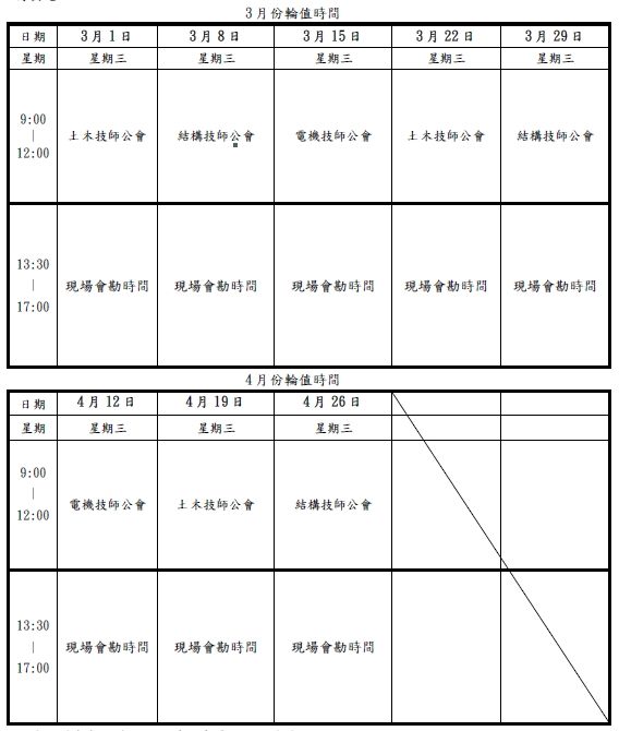 112年3月-4月輪值表