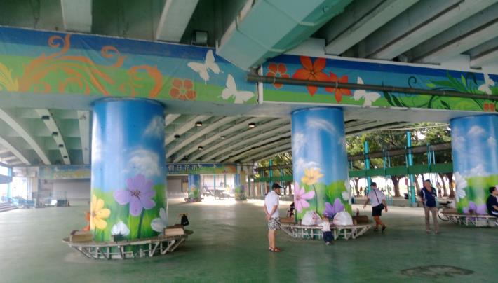 橋墩柱鋼板包覆及橋下空間復舊美化