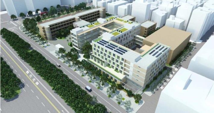 圖2 敦化國民小學綜合大樓東北角願景透視圖