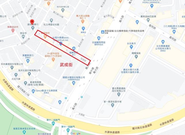圖1. 武成街平面位置圖