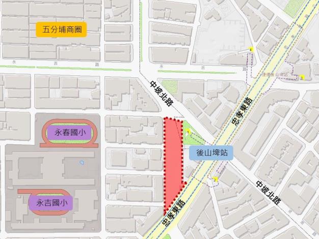 圖1 忠孝東路5段743巷更新範圍圖