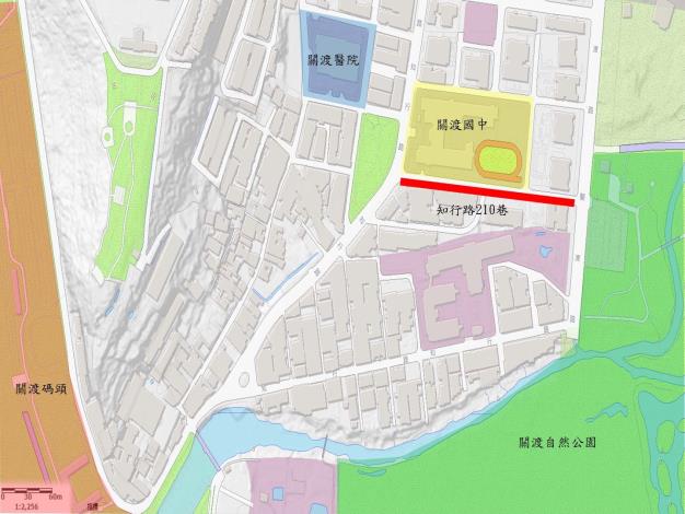 圖1 北投區知行路210巷平面圖