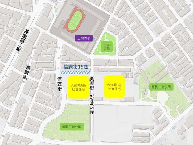 圖1 信安街15巷新築範圍圖