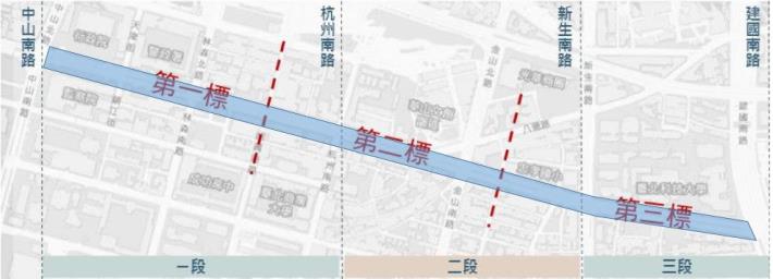 圖1忠孝東路人行環境改善範圍圖