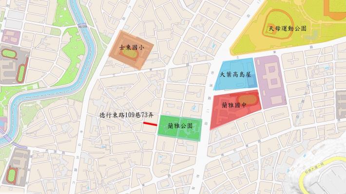 圖1士林區德行東路109巷73弄平面圖