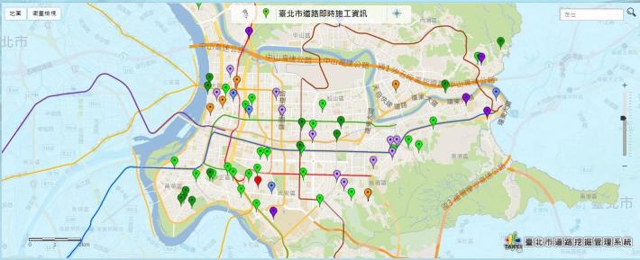 圖3 臺北市道路施工地圖