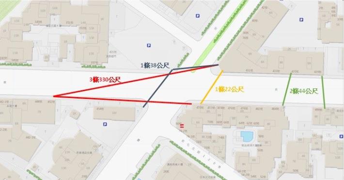圖1 慶城街36號不明纜線清除平面示意圖