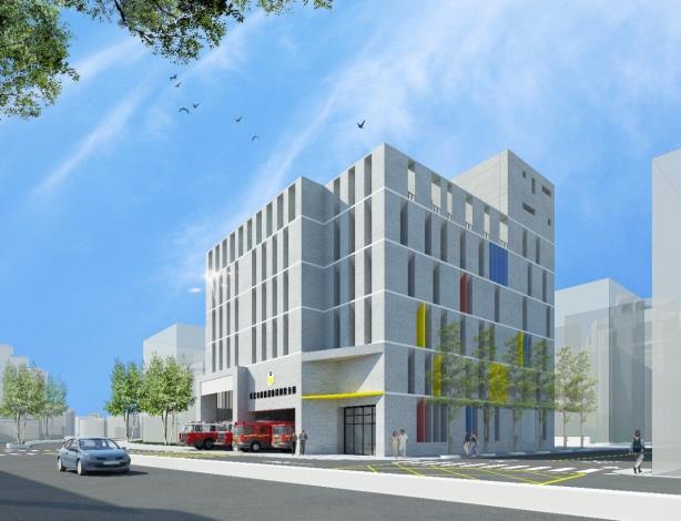圖3消防局興隆分隊新建工程西側模擬透視圖