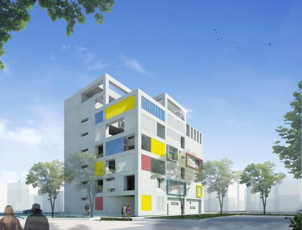 圖5消防局興隆分隊新建工程東南側模擬透視圖