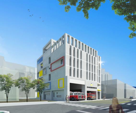 圖4消防局興隆分隊新建工程北側模擬透視圖
