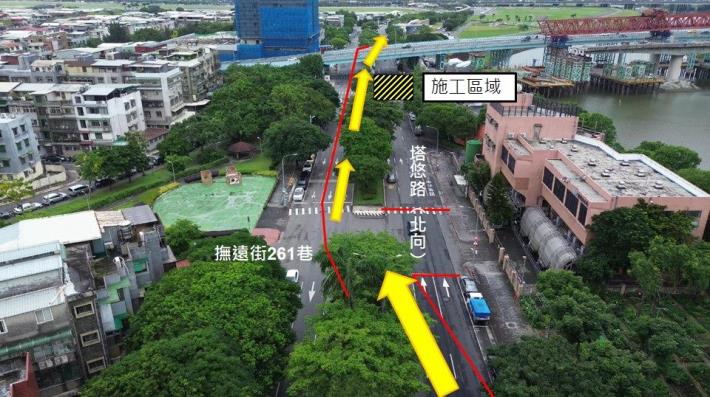 圖4 塔悠路北向車道調撥說明