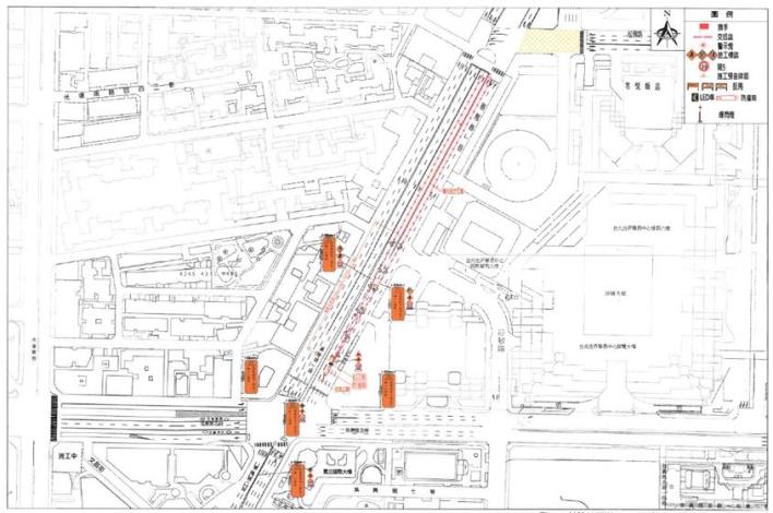 圖5 北向隧道入口護欄更新管制點