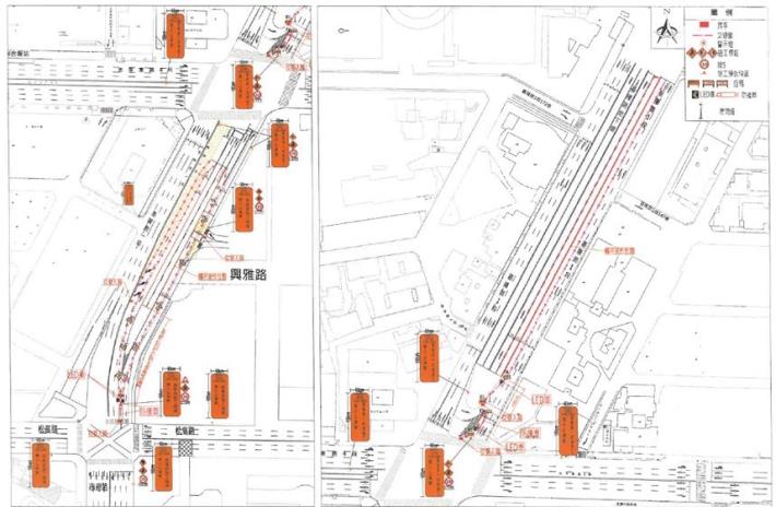 圖6 北向隧道出口護欄更新管制點