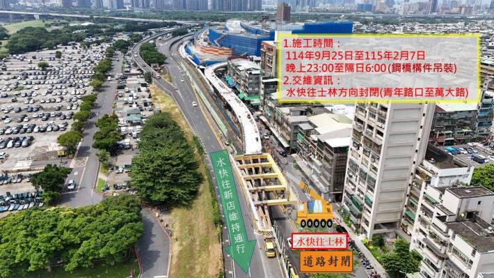 圖4水源快速道路往士林方向(青年路至萬大路)封閉施工空拍示意圖.JPG
