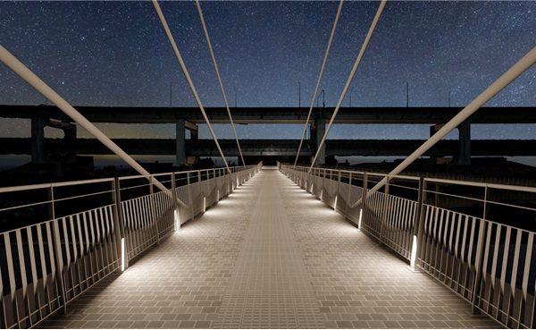 圖6自行車橋面夜間模擬圖