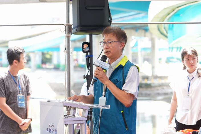 圖10民權大橋景觀橋啟用典禮-新工處陳總工簡報