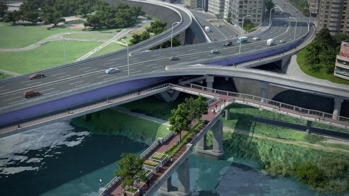 中正橋臺北市端引道模擬示意圖
