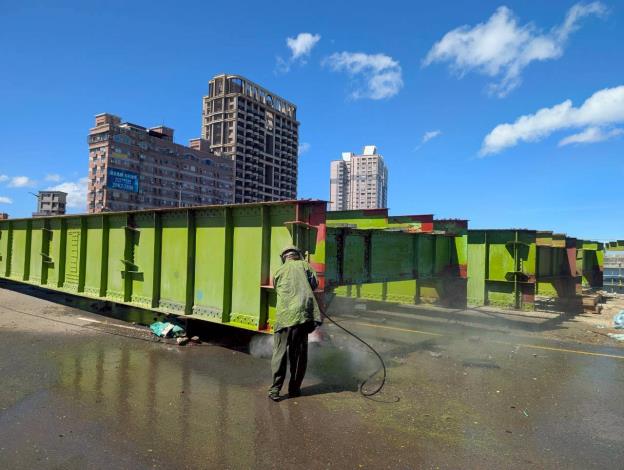 川端橋鋼梁水刀除鏽