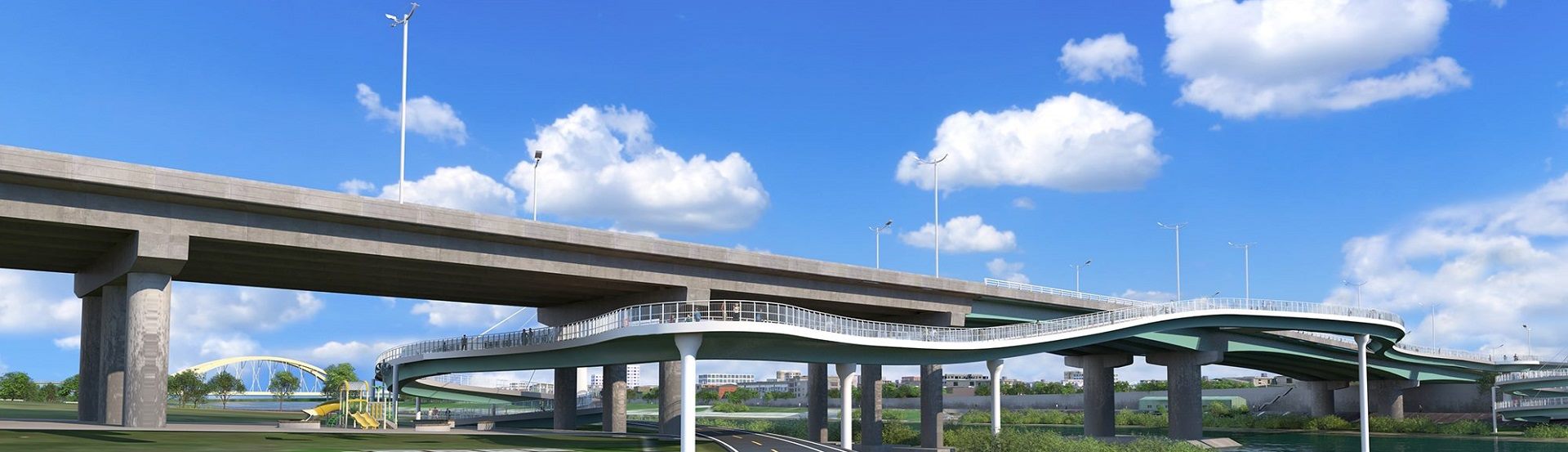 民權大橋圖人行自行車景觀橋模擬圖