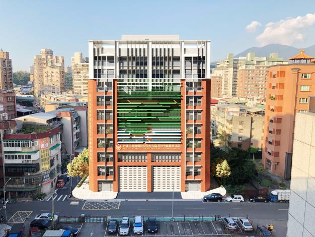 圖5北市消防局關渡分隊與警察局北投分局關渡派出所工程融入周邊景觀模擬示意圖