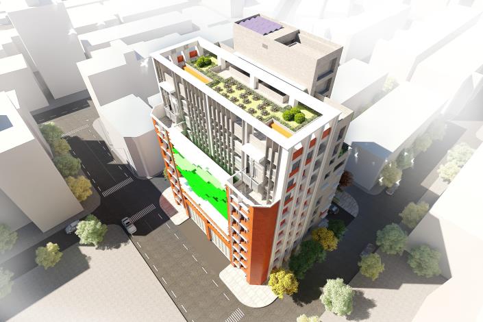 圖4北市消防局關渡分隊與警察局北投分局關渡派出所工程鳥瞰模擬示意圖