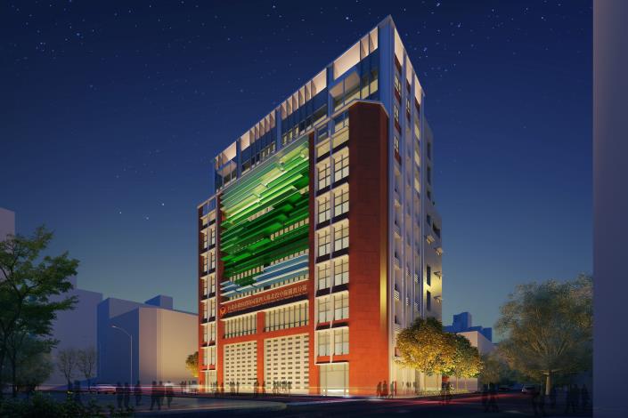 圖3北市消防局關渡分隊與警察局北投分局關渡派出所工程外觀夜間模擬示意圖