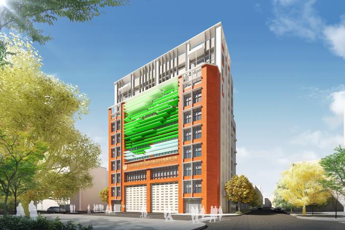 圖2北市消防局關渡分隊與警察局北投分局關渡派出所工程外觀模擬示意圖