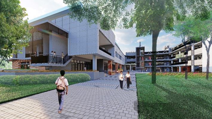 圖7 內湖國中綜合大樓新建工程完工模擬圖（一）