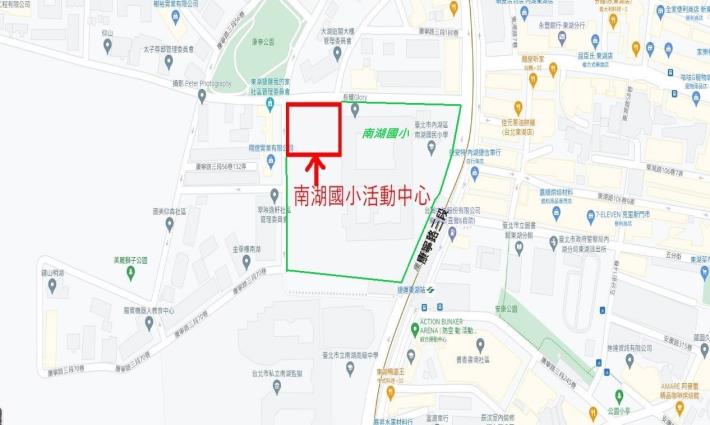 圖1 南湖國小活動中心平面位置圖