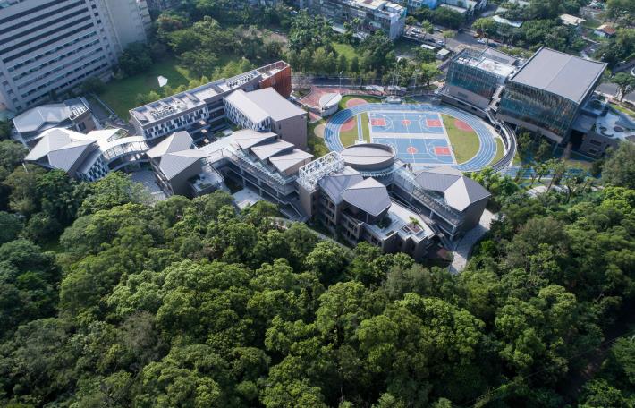 圖1-永建國小完工全景空拍照片