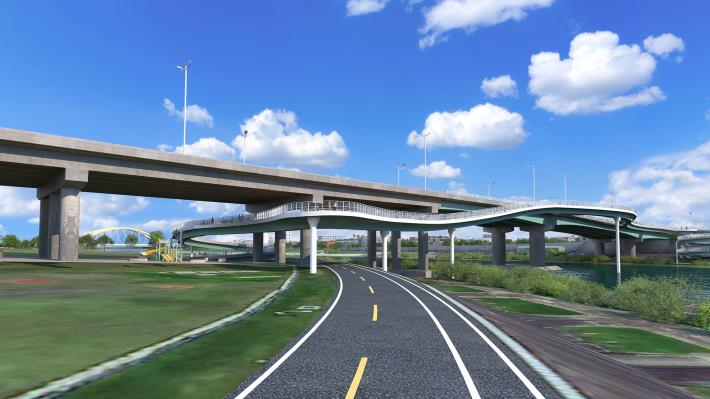 圖7-人行自行車景觀橋模擬圖