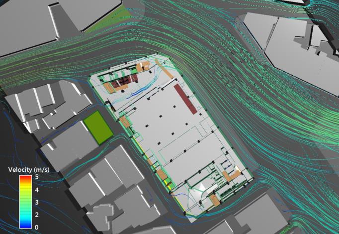 Fig. 3 Artist’s impression of the micro-climate at Nanmen Buildin