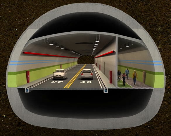 Fig. 11 Artist’s impression of the Biotechnology Park Access Road tunnel cross-sectio