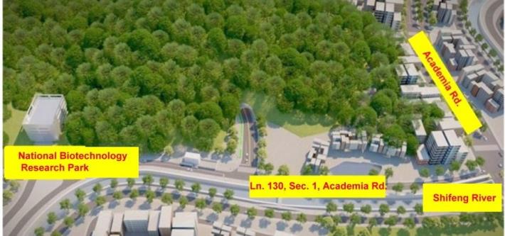 Fig. 10 Artist’s impression of the south tunnel entrance and its surrounding environment for the Biotechnology Park Access Road (intersection of Ln. 130, Sec. 1, Academia Rd.)