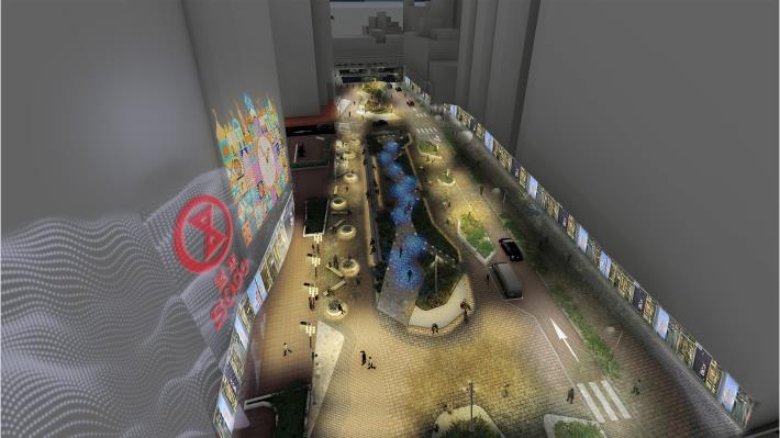Picture 6. Simulated projection mapping of the Liugong Park Green Corridor Pedestrian Environment Improvement Project