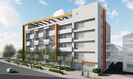 Image 4. Rendering of the exterior on the side of Section 7, Civic Boulevard