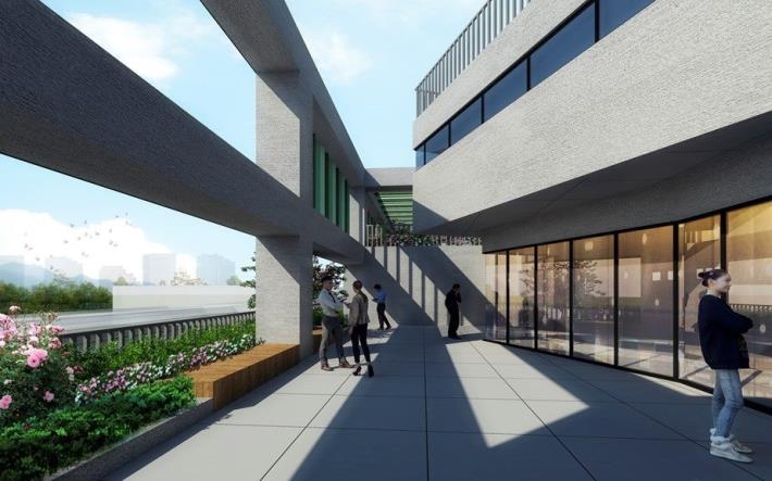 Image 8. Rendering of the exterior of the Fire Department Dahu Station upon completion (4th-floor terrace)