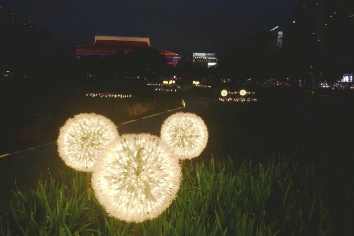 圖9.夜晚蒲公英造型燈營造浪漫氣氛
