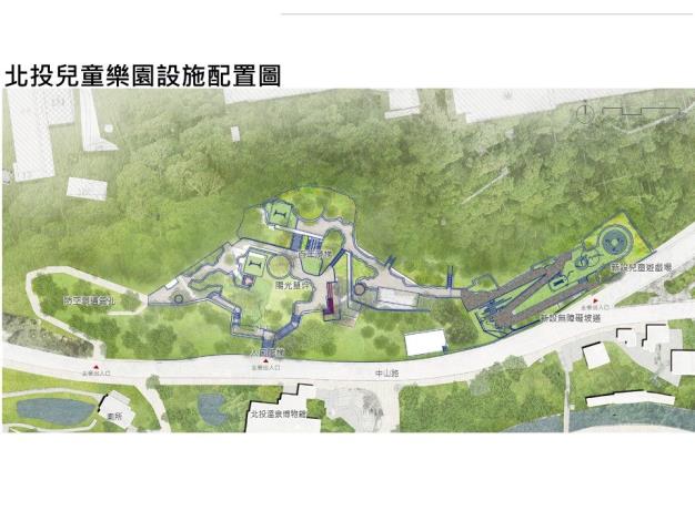 圖六、北投兒童樂園設施配置圖