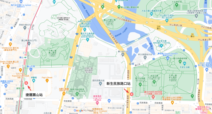 圖6.《2024臺北玫瑰展》接駁車上下車地點。