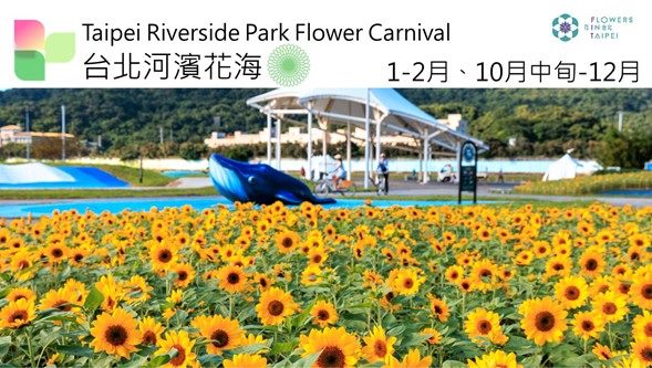 圖16. 在河濱公園依著時令呈現由當季草花打造出大面積花海的「台北河濱花海」