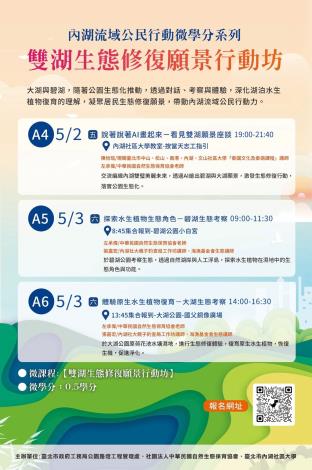 圖1：114年雙湖生態修復願景行動坊宣傳海報