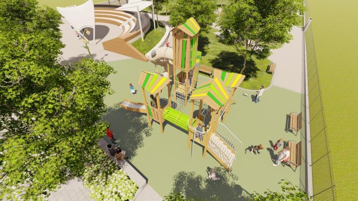 圖5：康樂綠地遊具俯視模擬圖