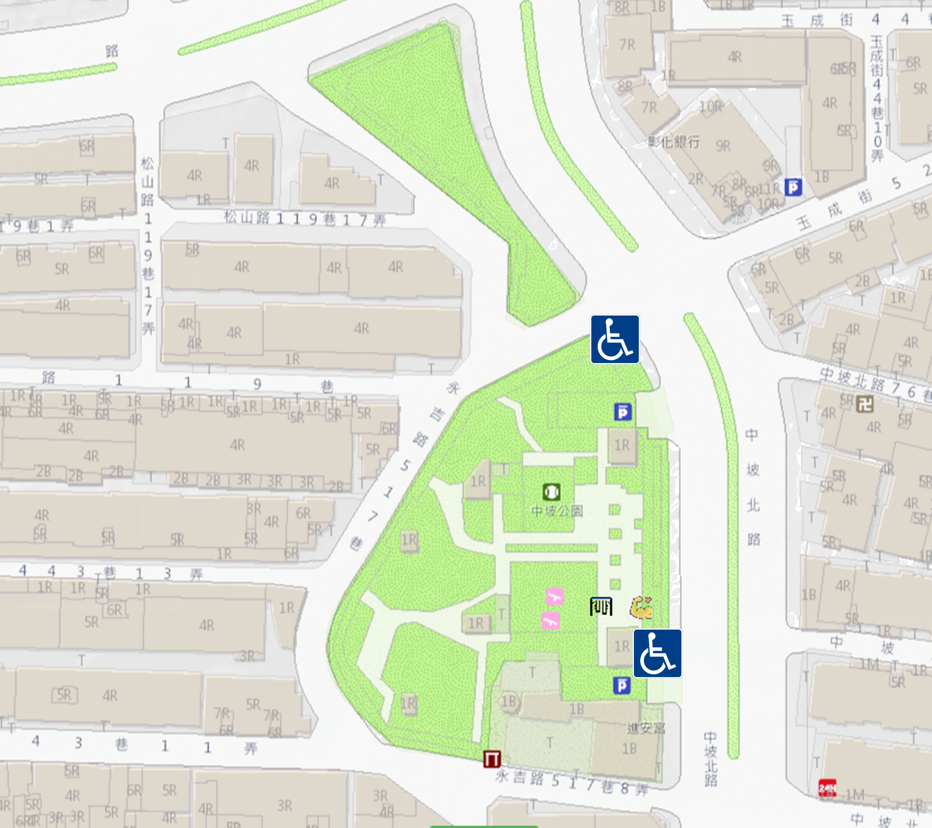 公園內無障礙路線圖