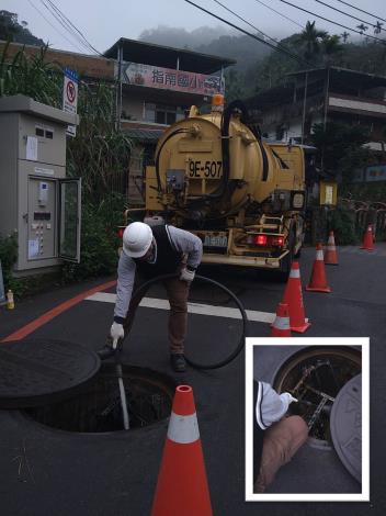 以高壓清洗車高壓沖洗泵浦與工作井