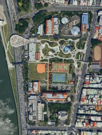 迪化二級污水處理廠空拍圖(資料來源台北市政府都發局)