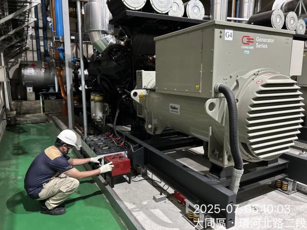 迪抽站緊急發電機完成防颱準備
