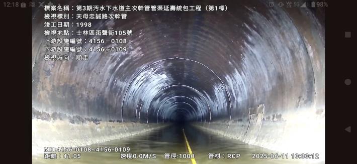 北市衛工處完成長達1.5公里忠誠路次幹管檢視作業