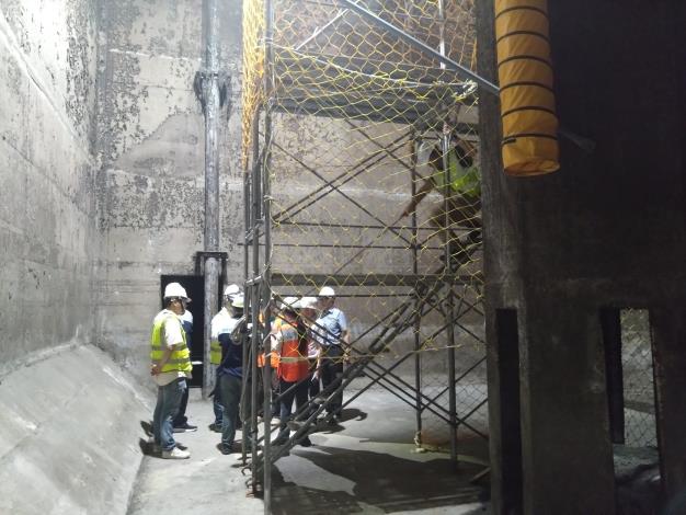 迪化污水處理廠生物處理單元深層曝氣槽內搭架